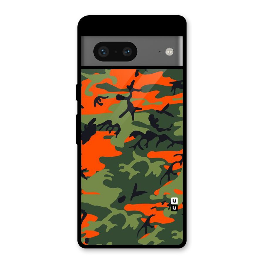 Army Pattern Glass Back Case for Google Pixel 7