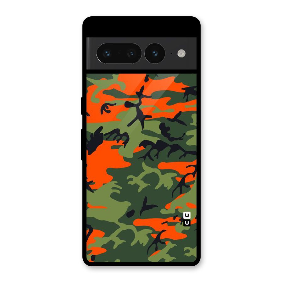 Army Pattern Glass Back Case for Google Pixel 7 Pro
