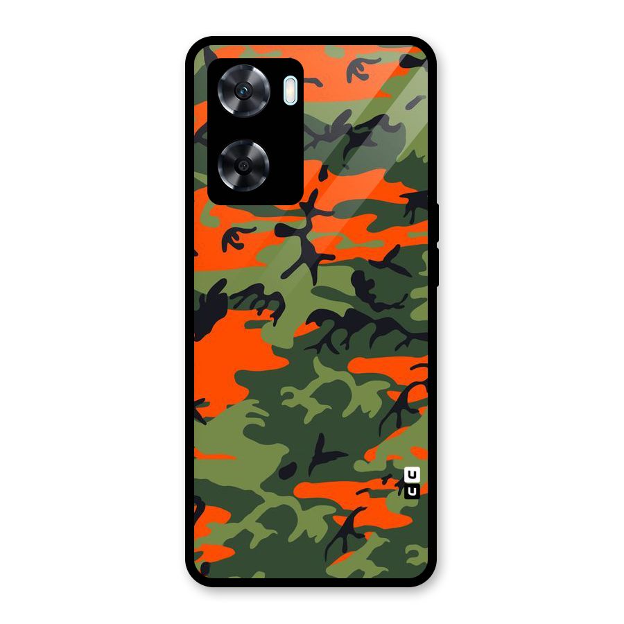 Army Pattern Glass Back Case for Oppo A77