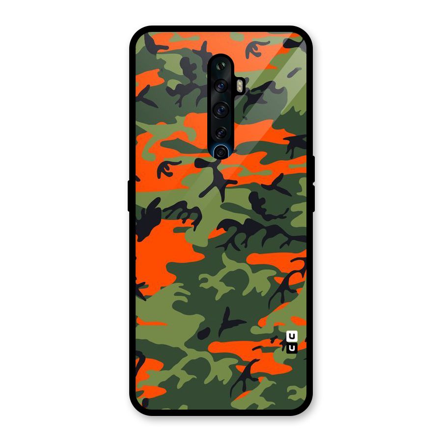 Army Pattern Glass Back Case for Oppo Reno2 Z