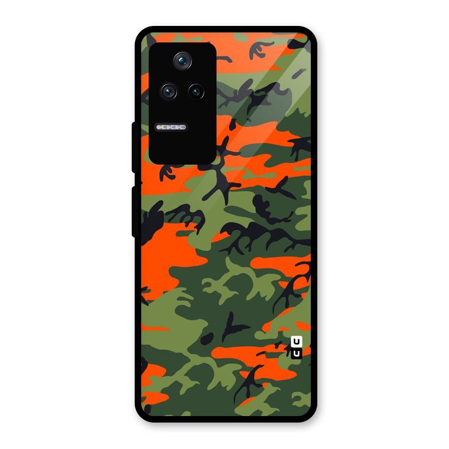 Army Pattern Glass Back Case for Poco F4 5G