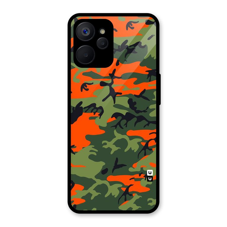 Army Pattern Glass Back Case for Realme 9i 5G