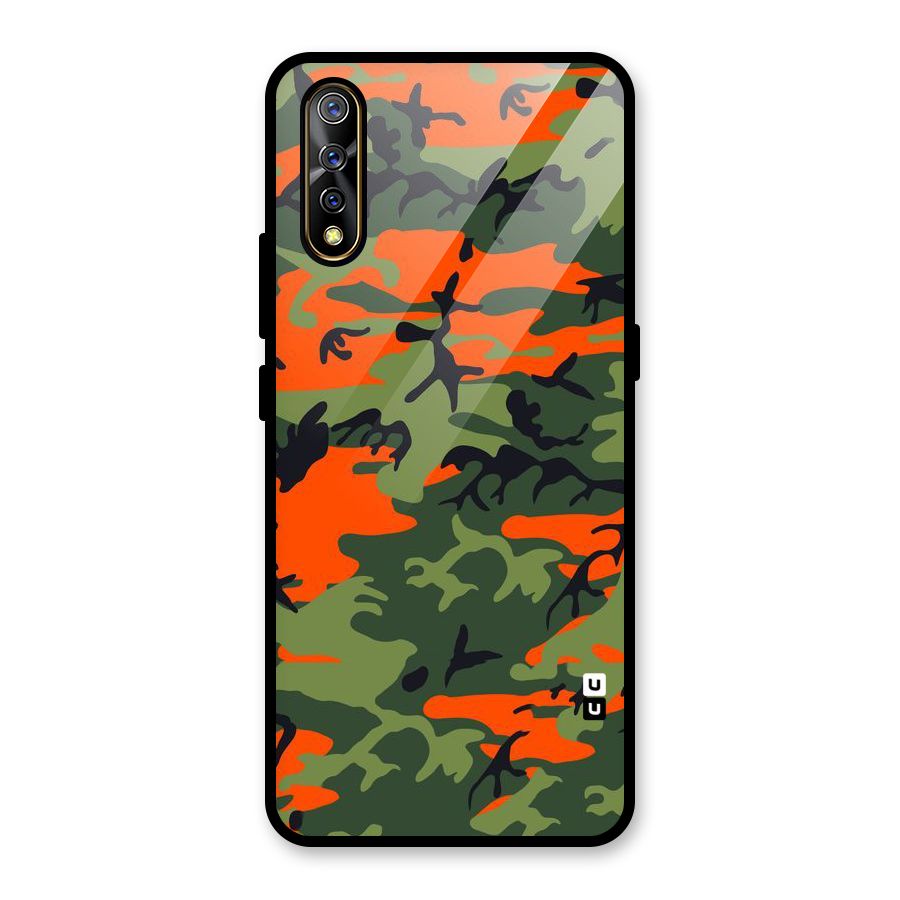 Army Pattern Glass Back Case for Vivo S1