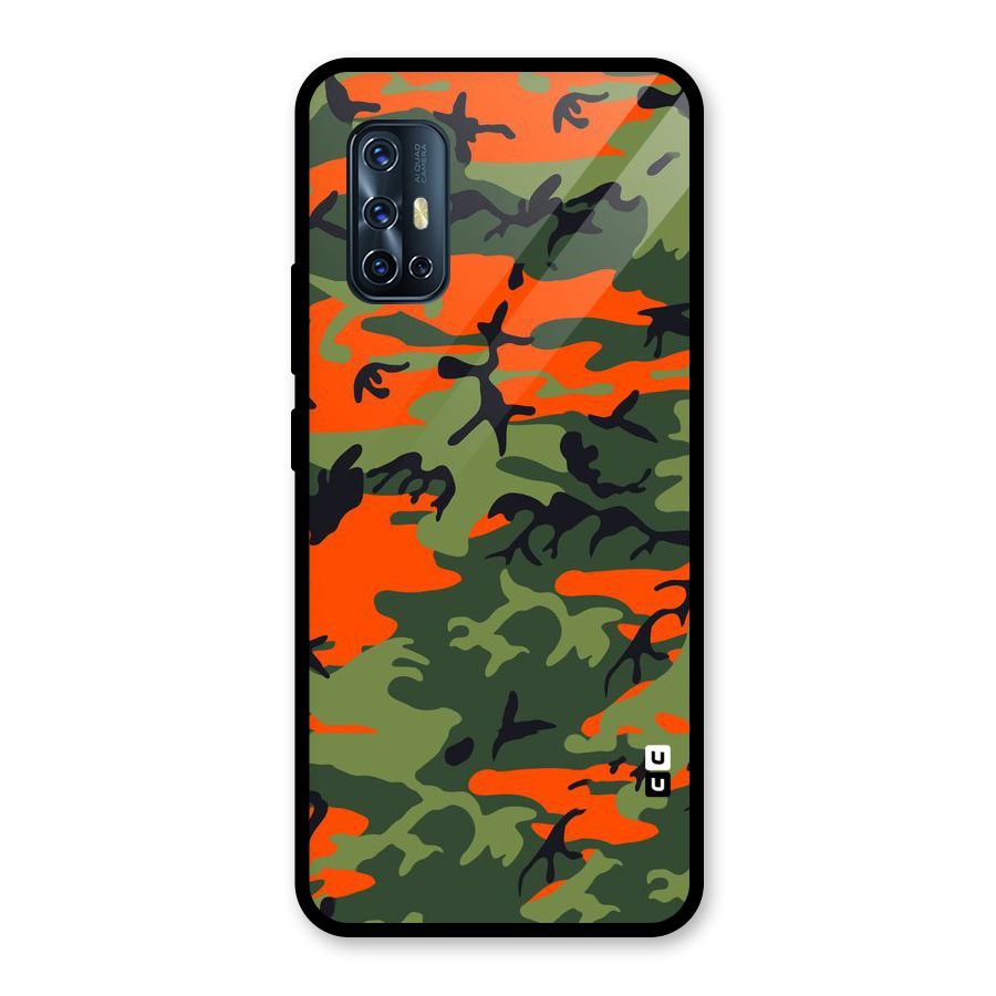 Army Pattern Glass Back Case for Vivo V17