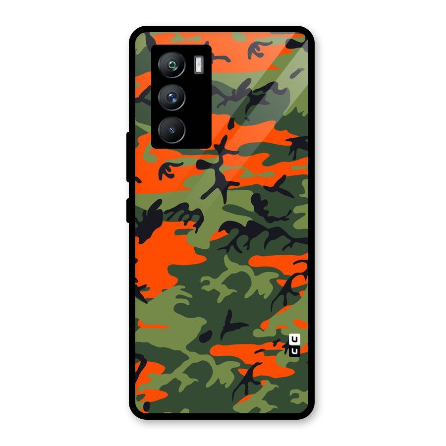 Army Pattern Glass Back Case for Vivo iQOO 9 SE