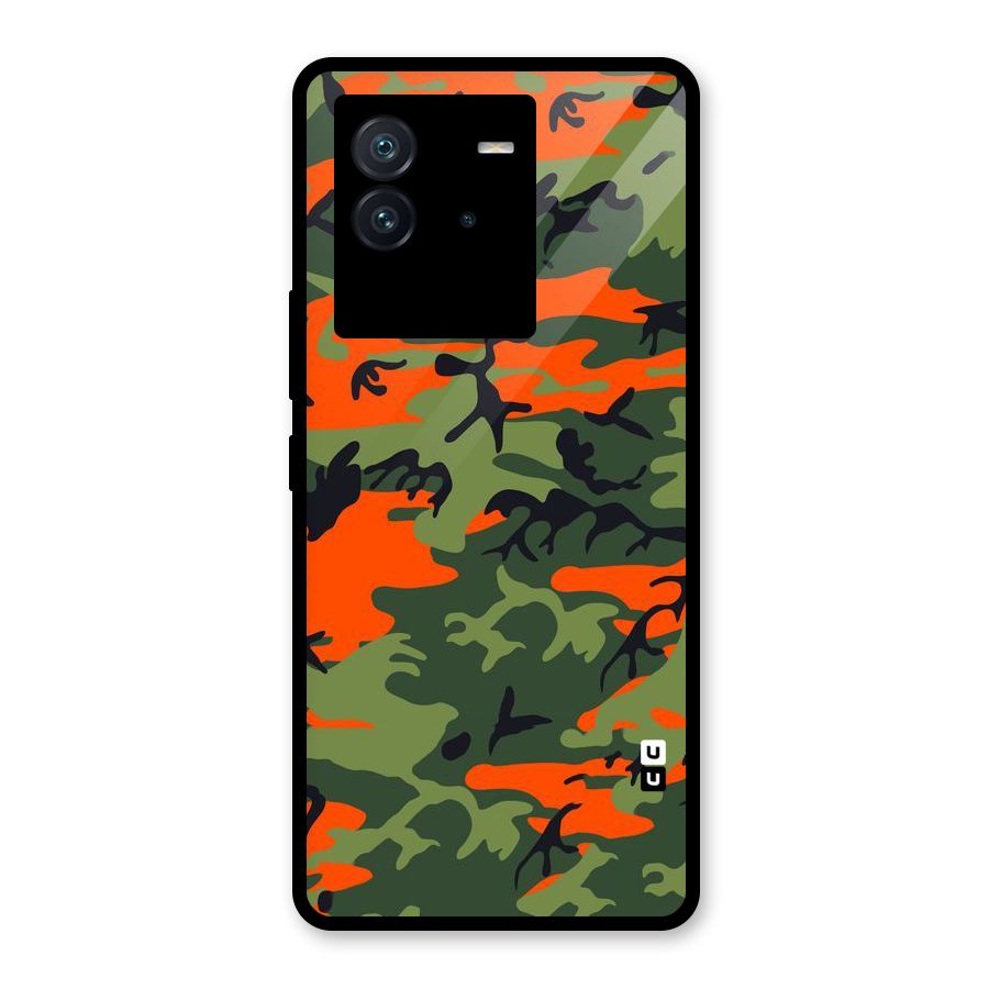 Army Pattern Glass Back Case for Vivo iQOO Neo 6 5G