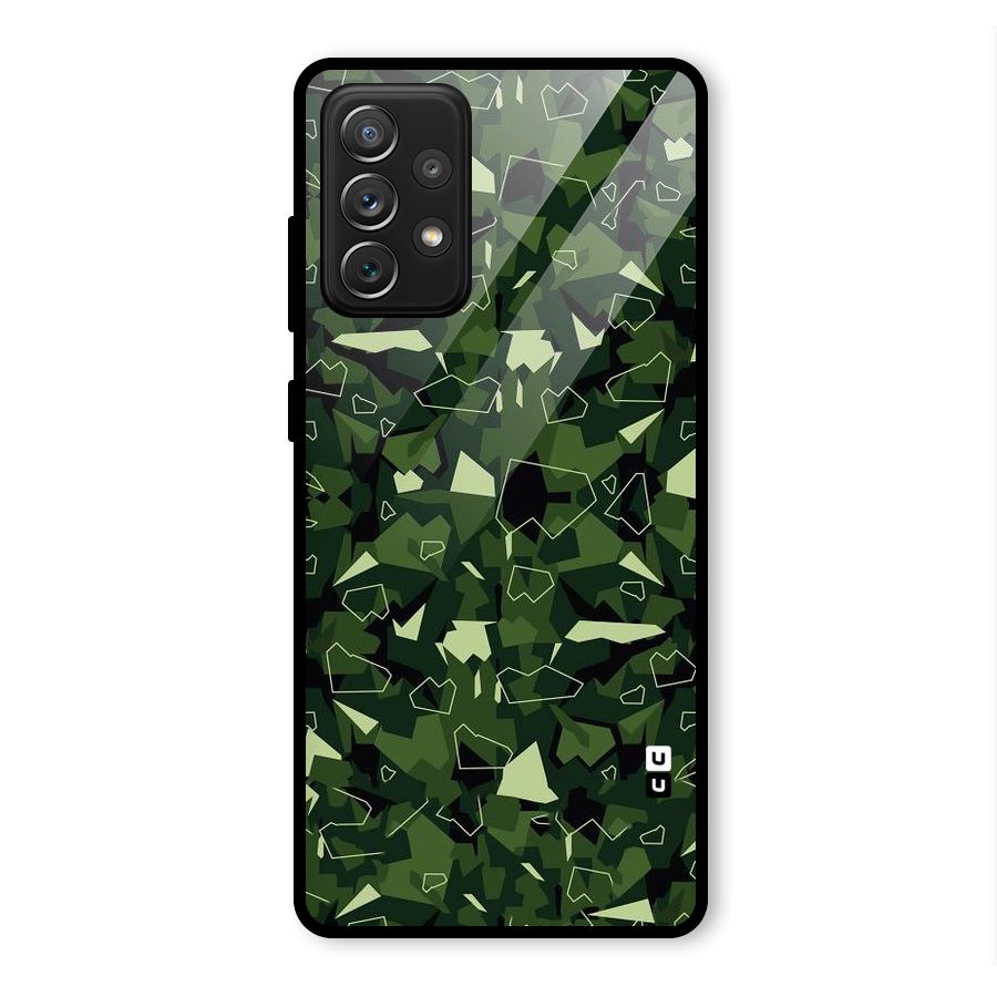 Army Shape Design Glass Back Case for Galaxy A72