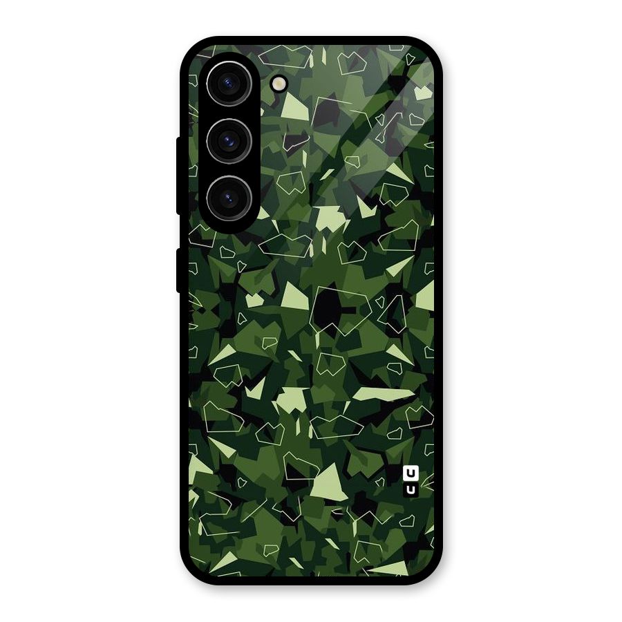 Army Shape Design Glass Back Case for Galaxy S23