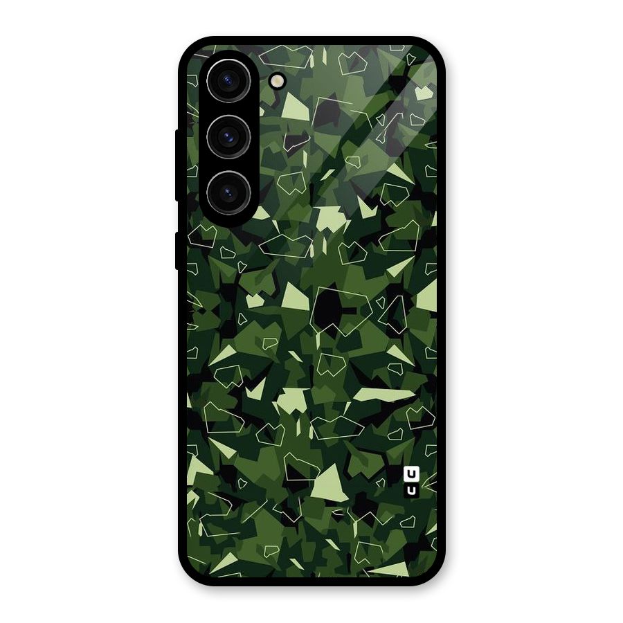 Army Shape Design Glass Back Case for Galaxy S23 Plus