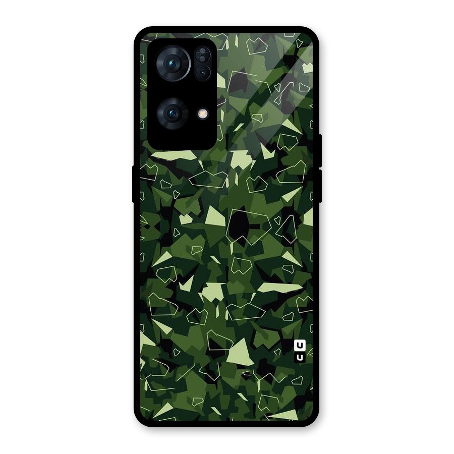 Army Shape Design Glass Back Case for Oppo Reno7 Pro 5G