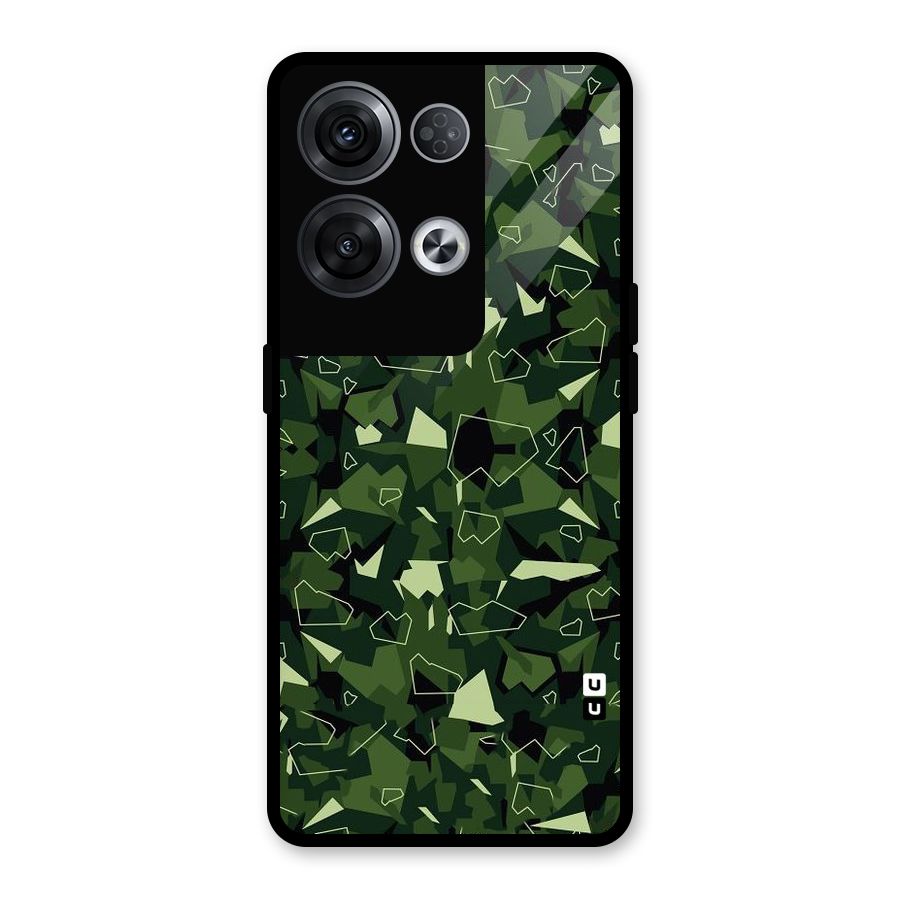 Army Shape Design Glass Back Case for Oppo Reno8 Pro 5G