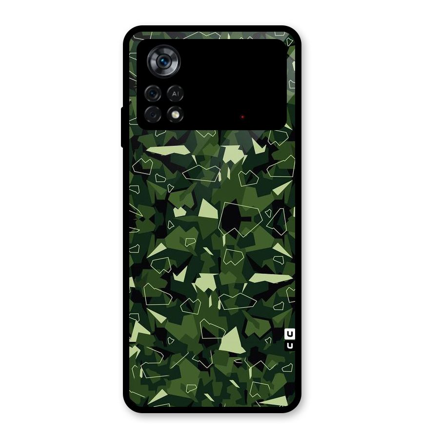 Army Shape Design Glass Back Case for Poco X4 Pro 5G