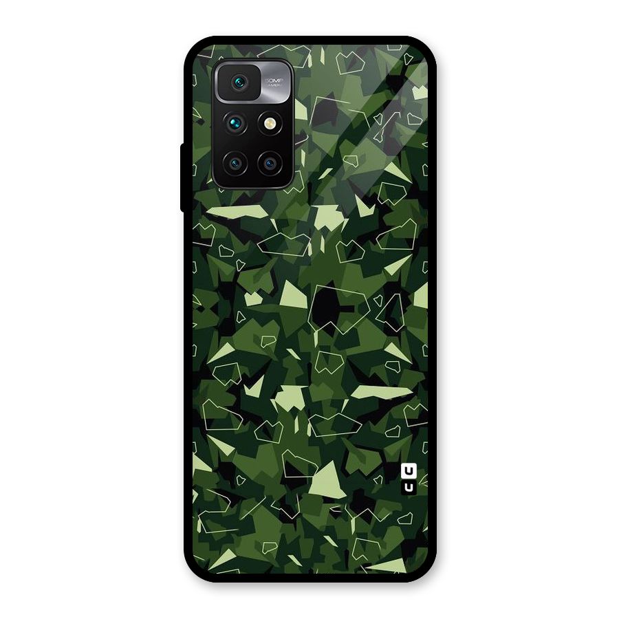 Army Shape Design Glass Back Case for Redmi 10 Prime
