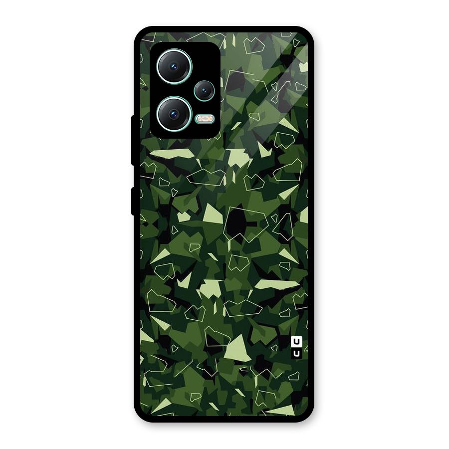 Army Shape Design Glass Back Case for Redmi Note 12 5G