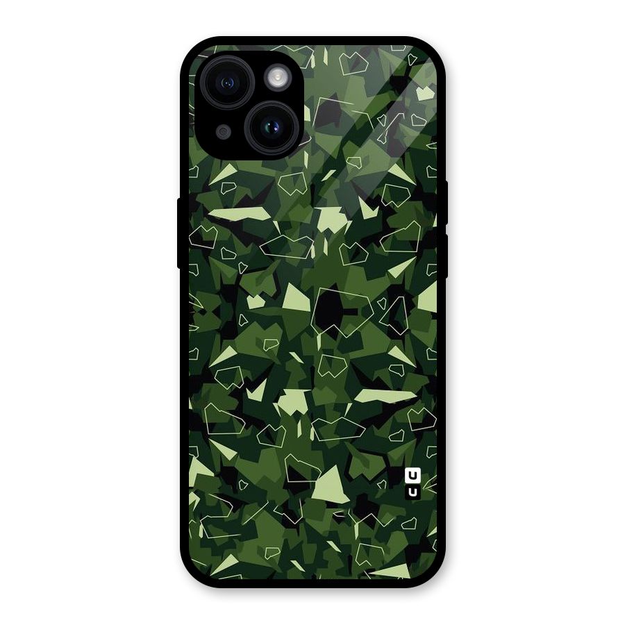 Army Shape Design Glass Back Case for iPhone 14