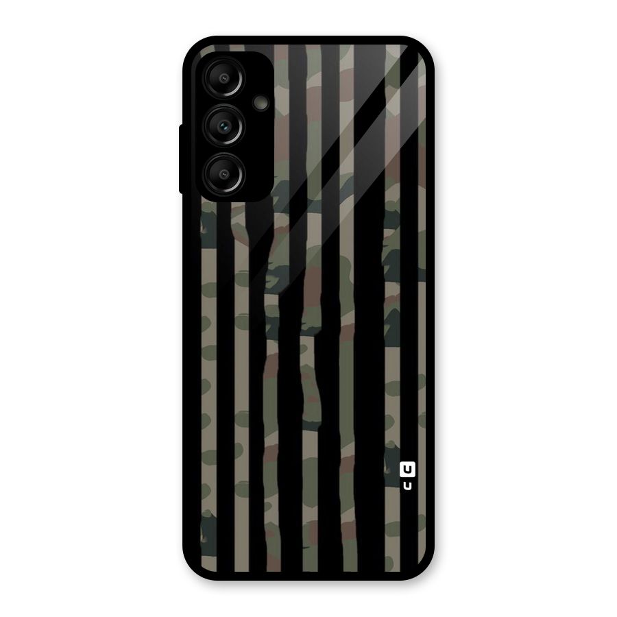 Army Stripes Glass Back Case for Galaxy A14 5G