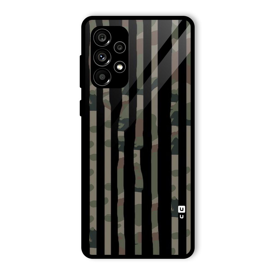 Army Stripes Glass Back Case for Galaxy A73 5G