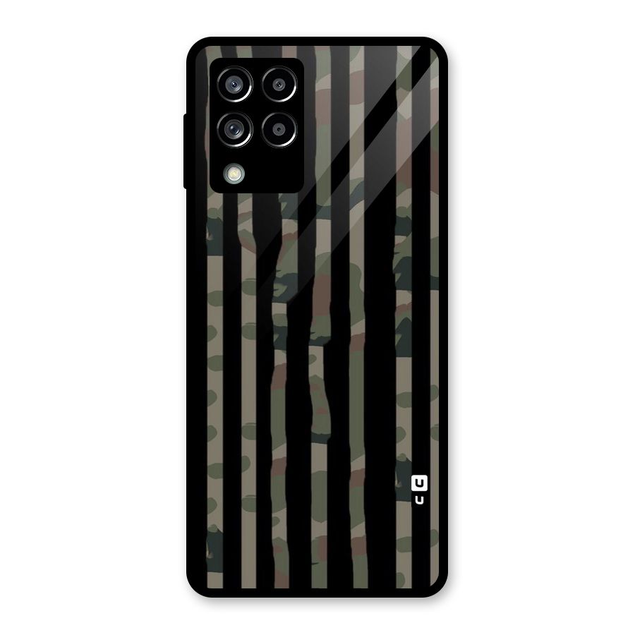 Army Stripes Glass Back Case for Galaxy M53 5G