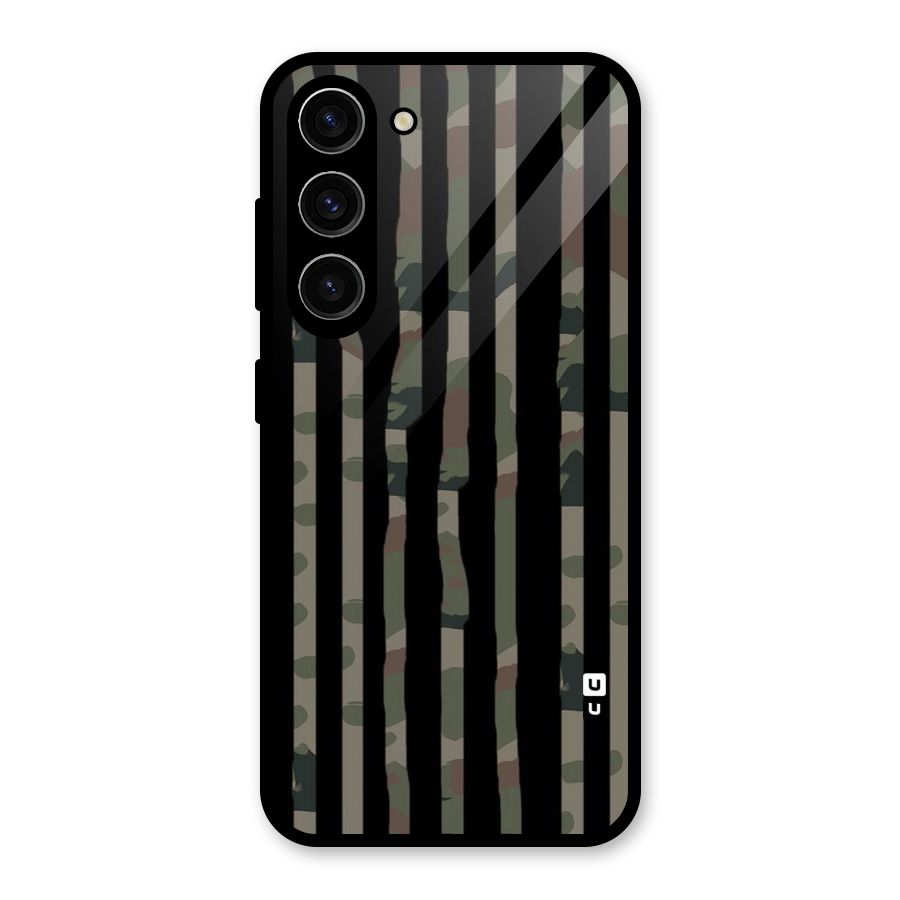 Army Stripes Glass Back Case for Galaxy S23