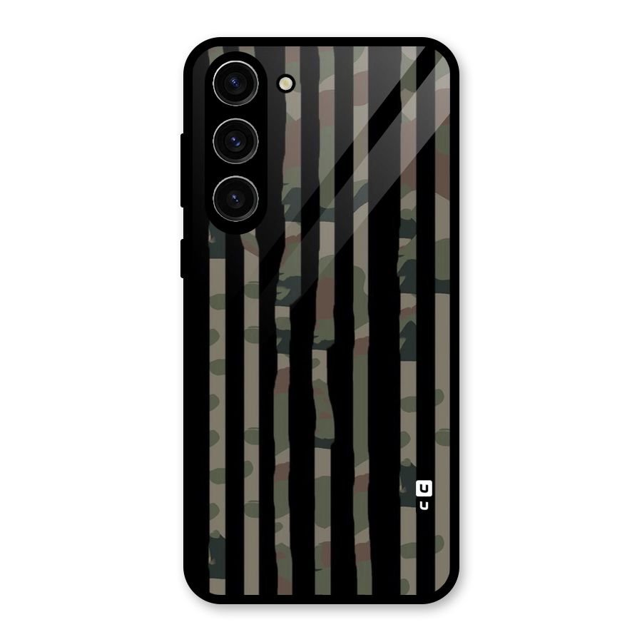 Army Stripes Glass Back Case for Galaxy S23 Plus