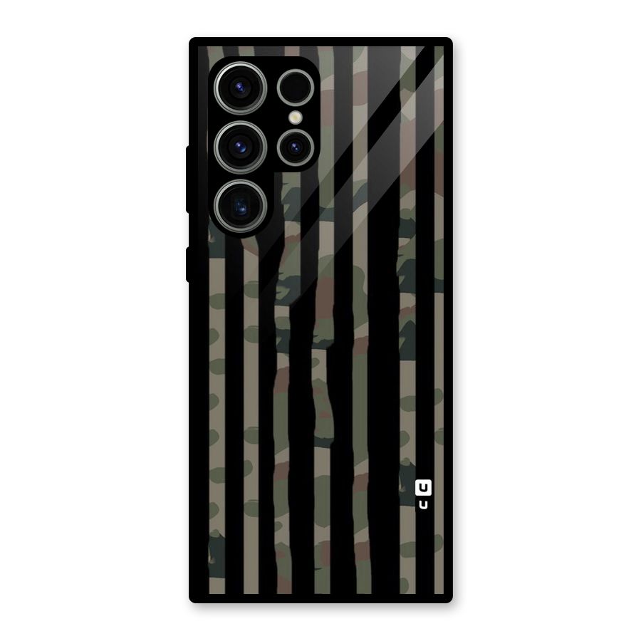 Army Stripes Glass Back Case for Galaxy S23 Ultra