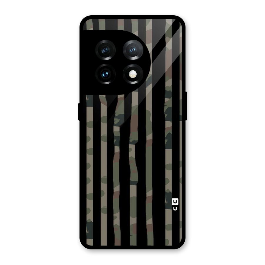 Army Stripes Glass Back Case for OnePlus 11