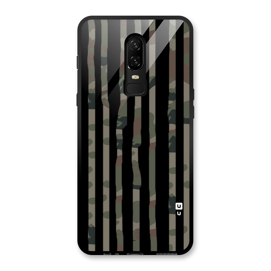 Army Stripes Glass Back Case for OnePlus 6