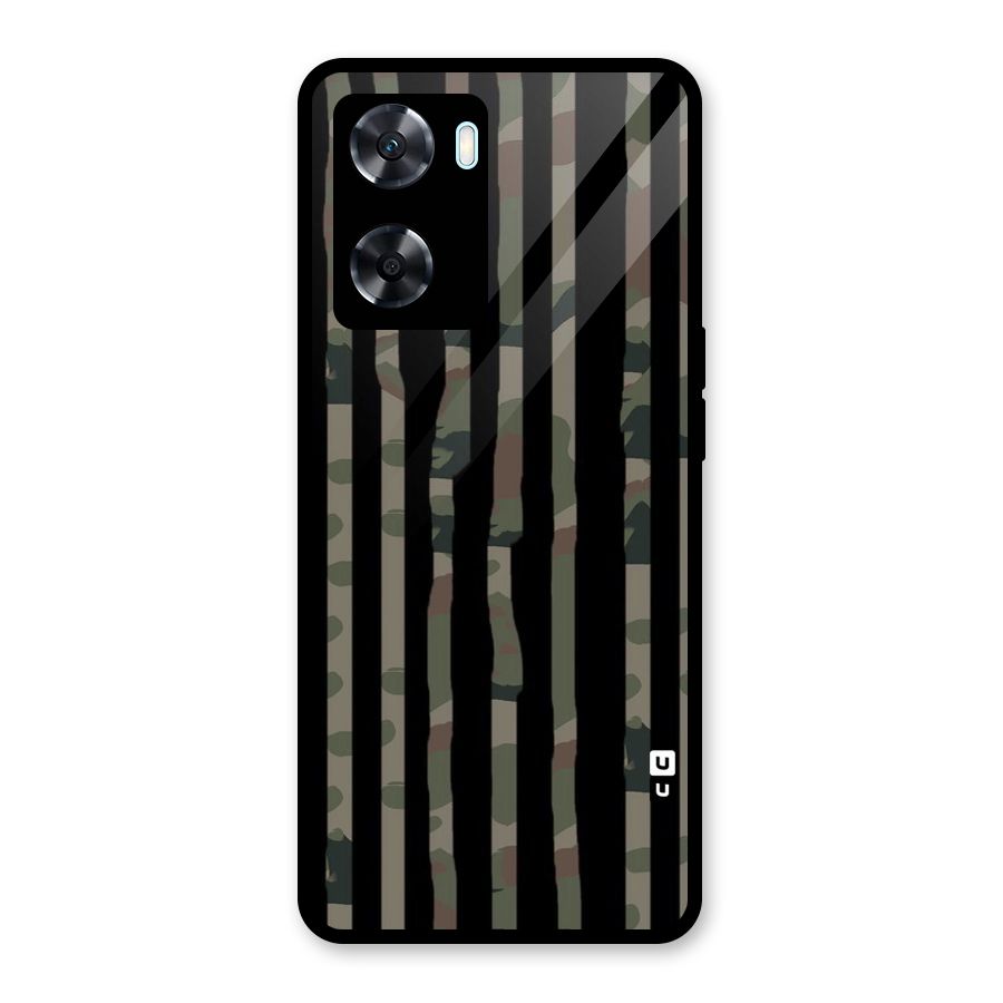 Army Stripes Glass Back Case for Oppo A77