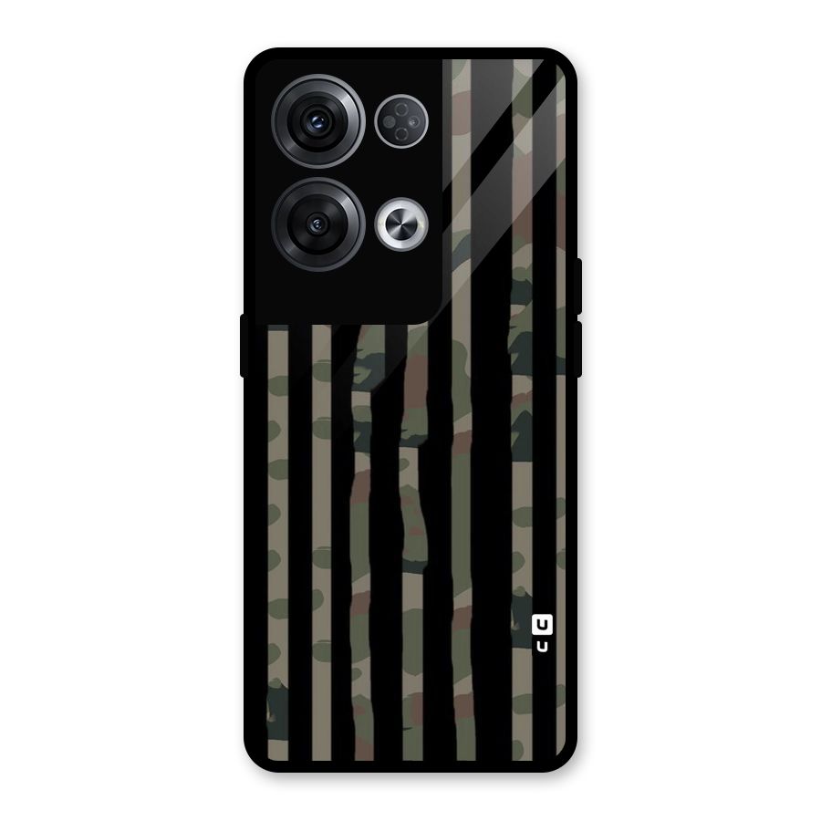 Army Stripes Glass Back Case for Oppo Reno8 Pro 5G