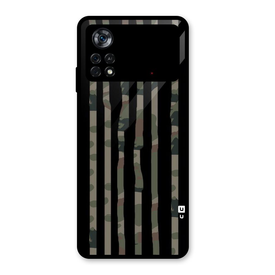 Army Stripes Glass Back Case for Poco X4 Pro 5G