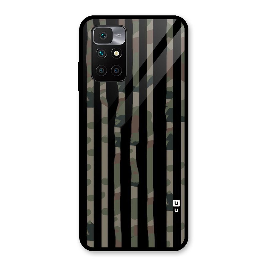 Army Stripes Glass Back Case for Redmi 10 Prime