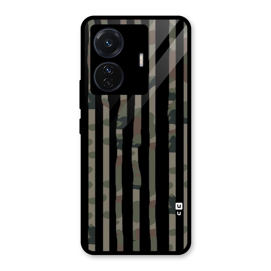 Army Stripes Glass Back Case for Vivo T1 Pro