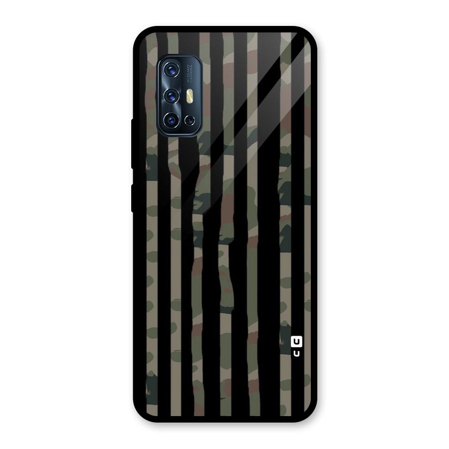 Army Stripes Glass Back Case for Vivo V17