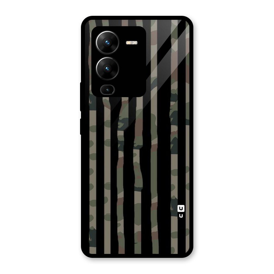 Army Stripes Glass Back Case for Vivo V25 Pro