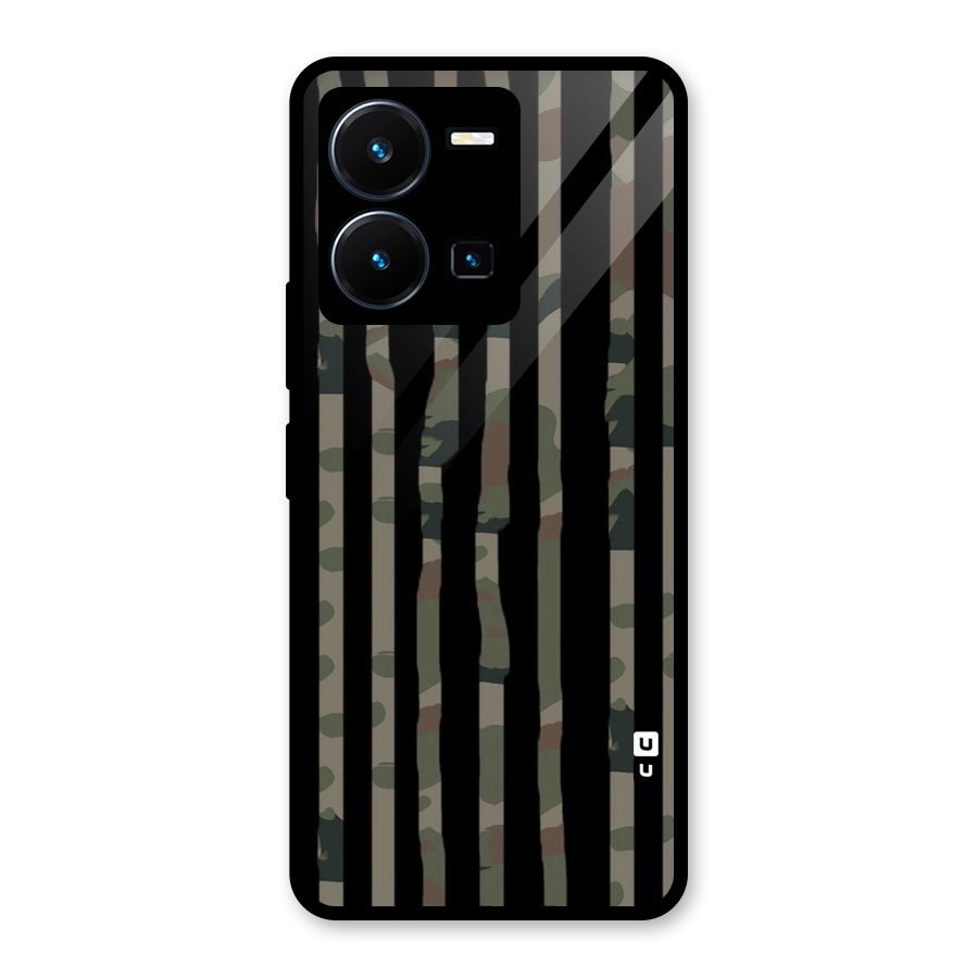 Army Stripes Glass Back Case for Vivo Y35