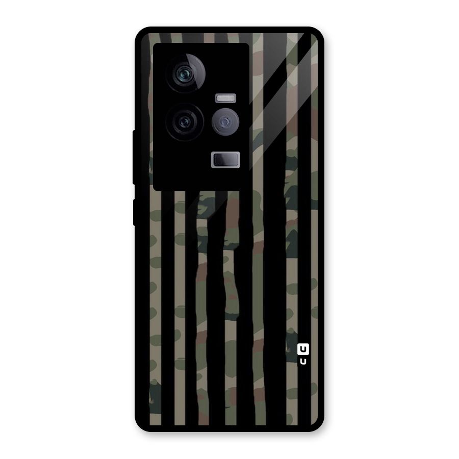 Army Stripes Glass Back Case for Vivo iQOO 11 5G