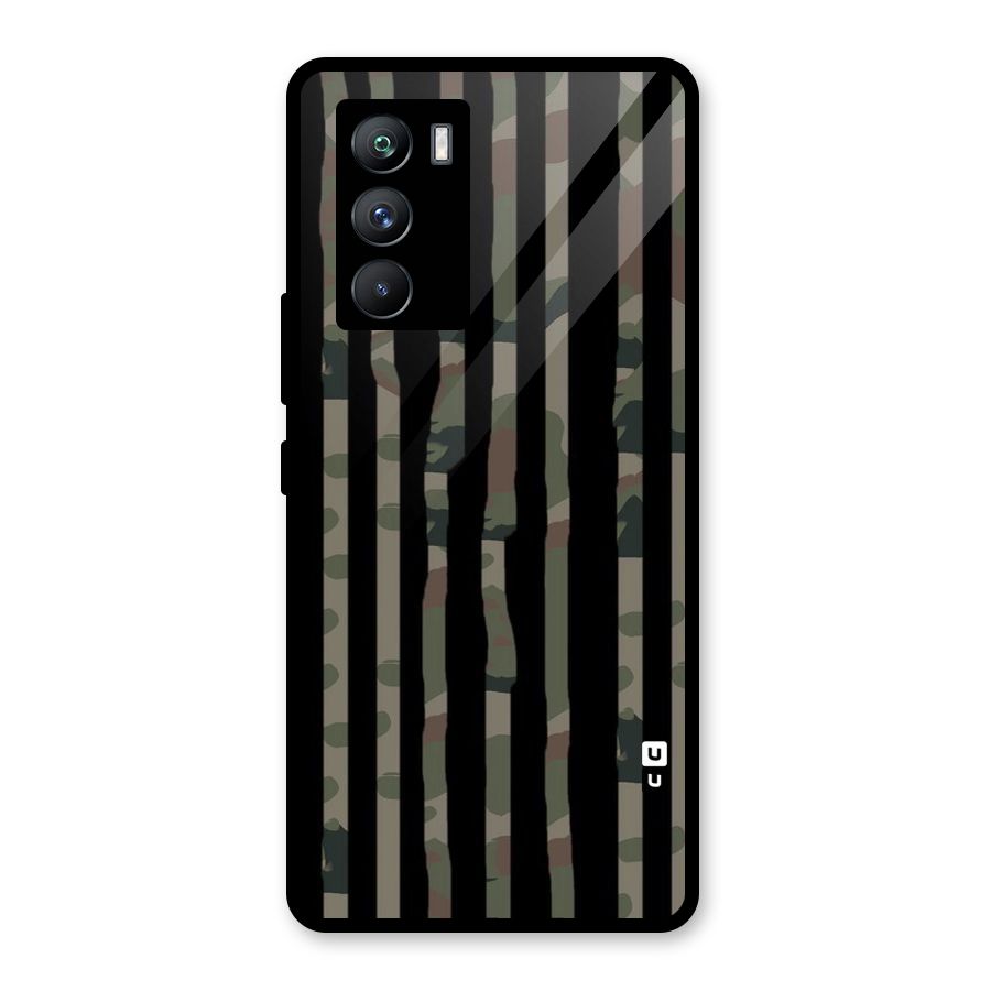 Army Stripes Glass Back Case for Vivo iQOO 9 SE