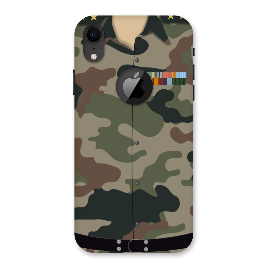 Army Uniform Back Case for iPhone XR Logo Cut