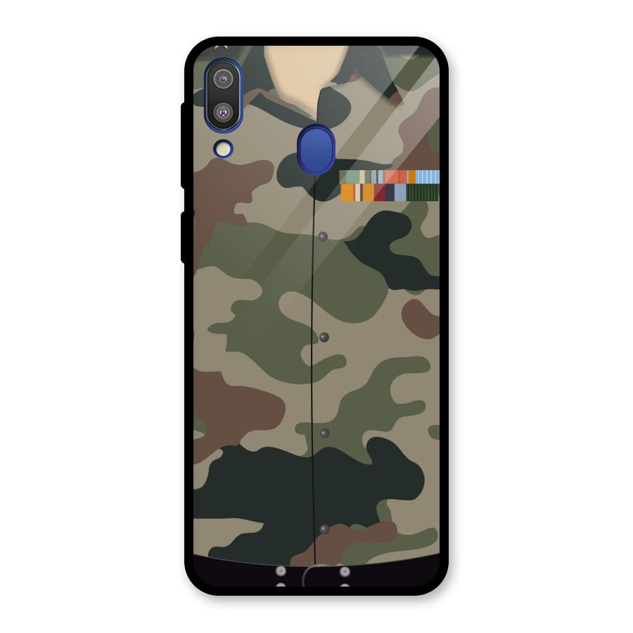 Army Uniform Glass Back Case for Galaxy M20