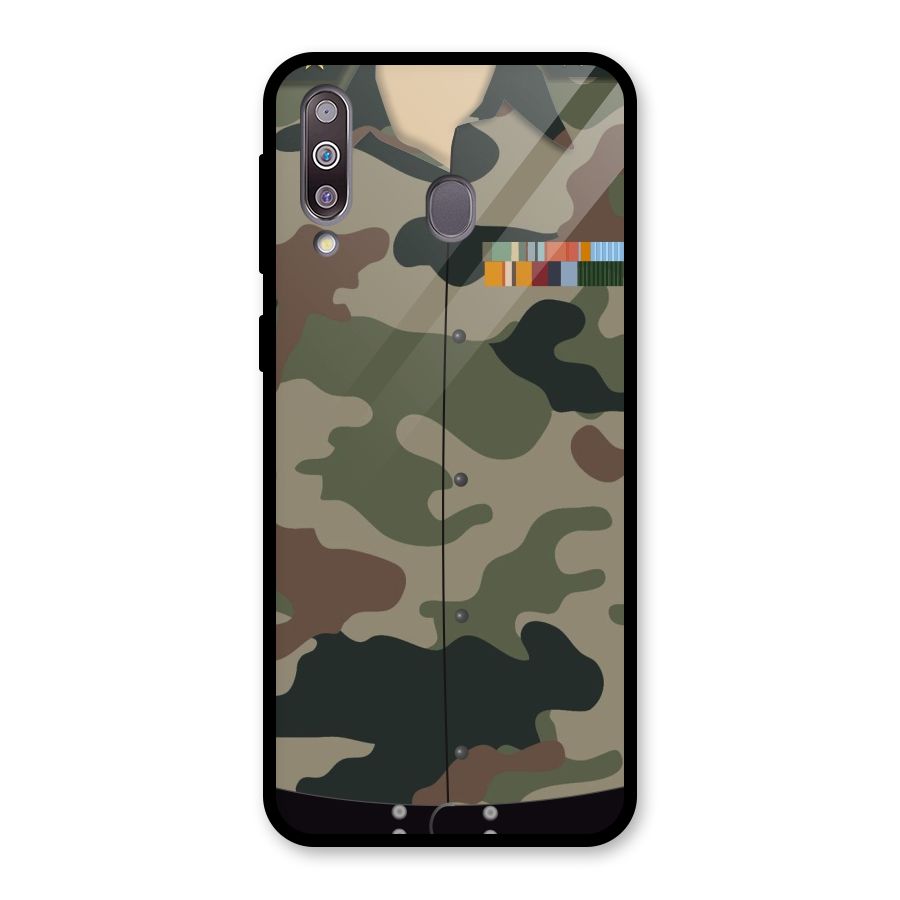 Army Uniform Glass Back Case for Galaxy M30