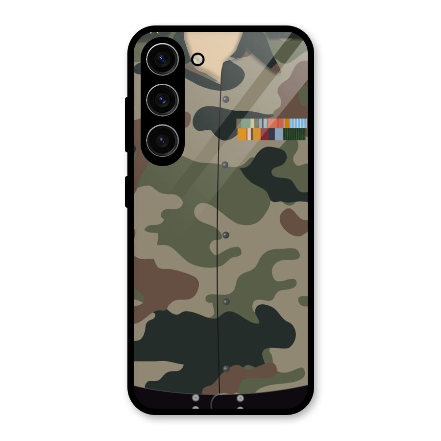 Army Uniform Glass Back Case for Galaxy S23