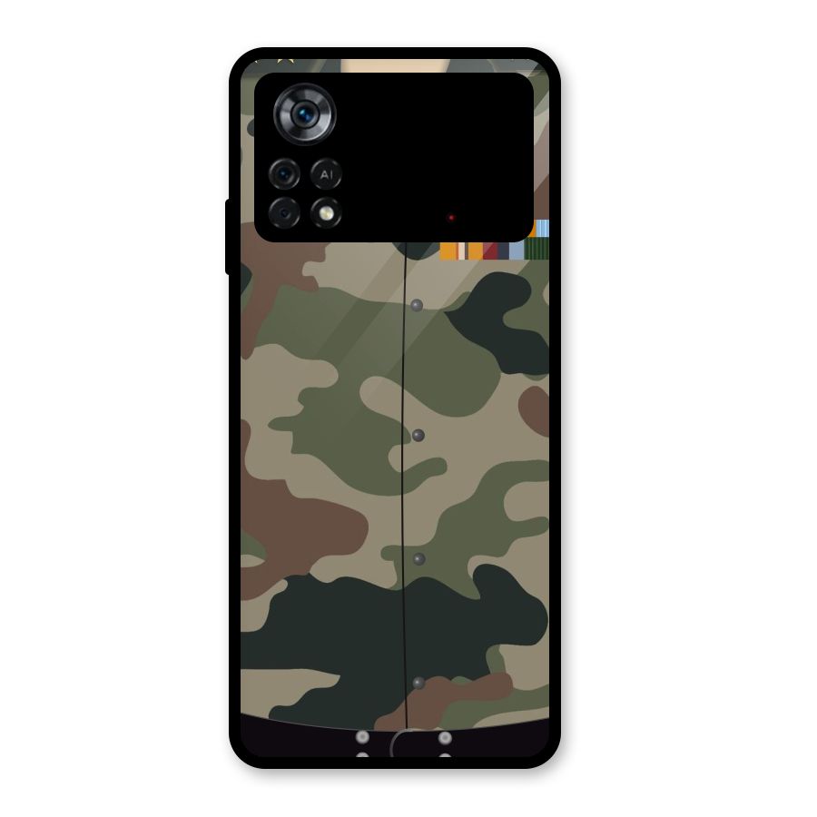 Army Uniform Glass Back Case for Poco X4 Pro 5G