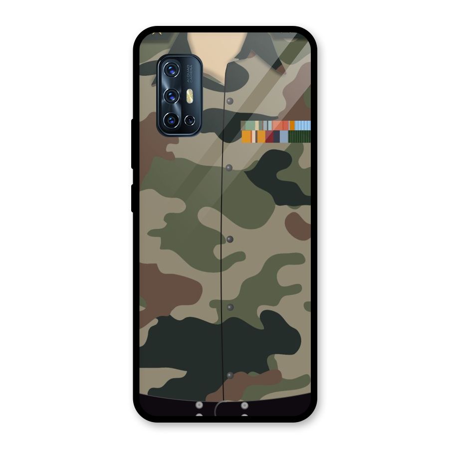 Army Uniform Glass Back Case for Vivo V17