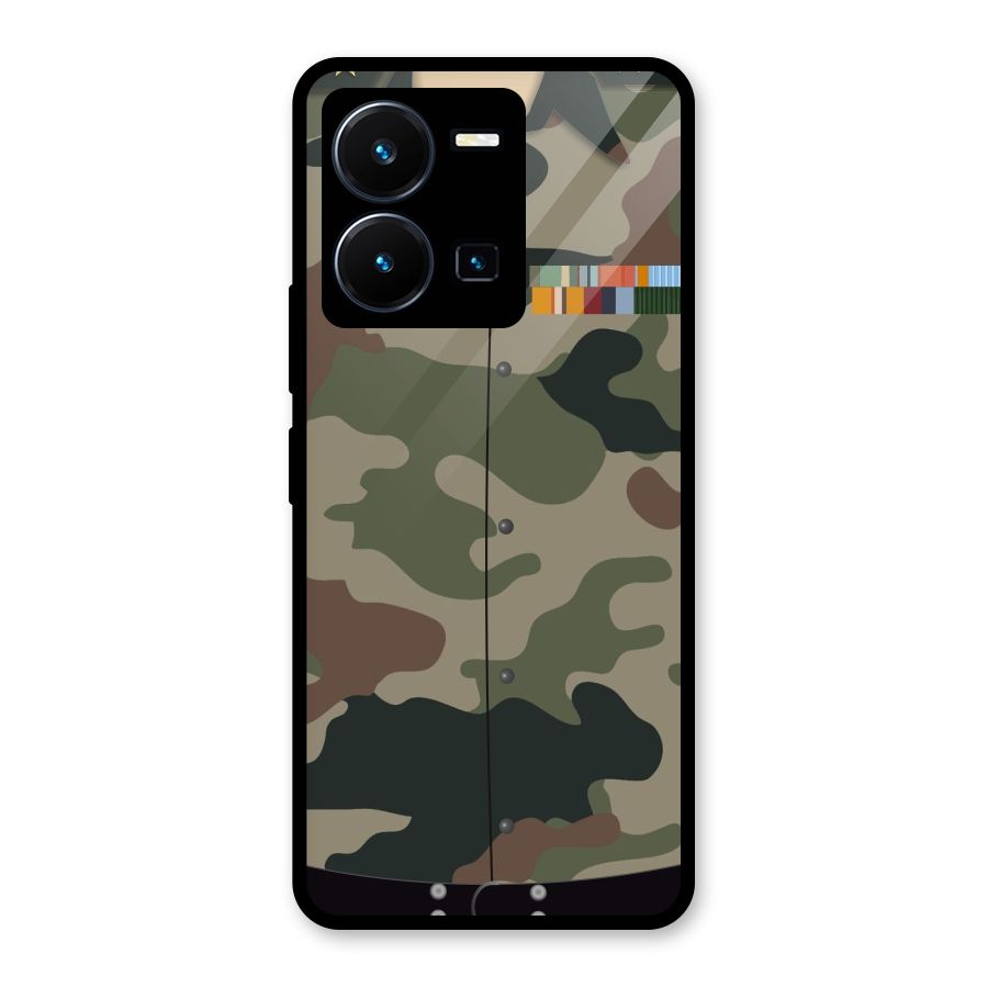Army Uniform Glass Back Case for Vivo Y35