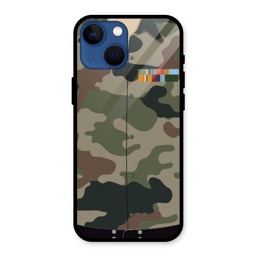 Army Uniform Glass Back Case for iPhone 13 Mini