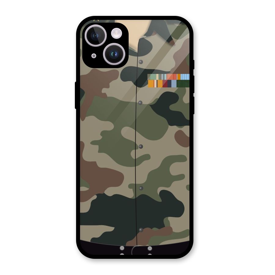 Army Uniform Glass Back Case for iPhone 14 Plus