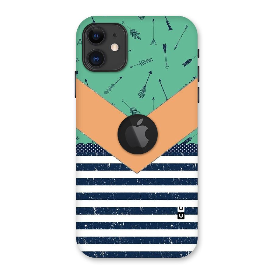 Arrows and Stripes Back Case for iPhone 11 Logo Cut