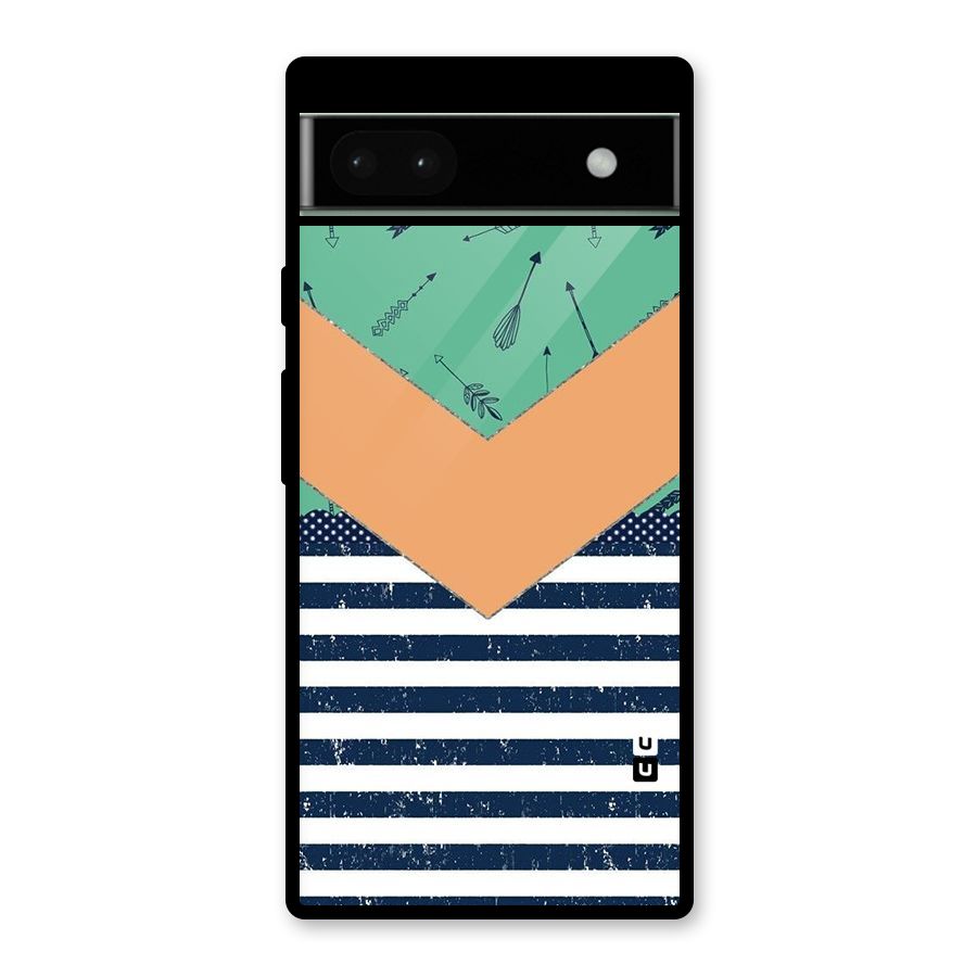 Arrows and Stripes Glass Back Case for Google Pixel 6a