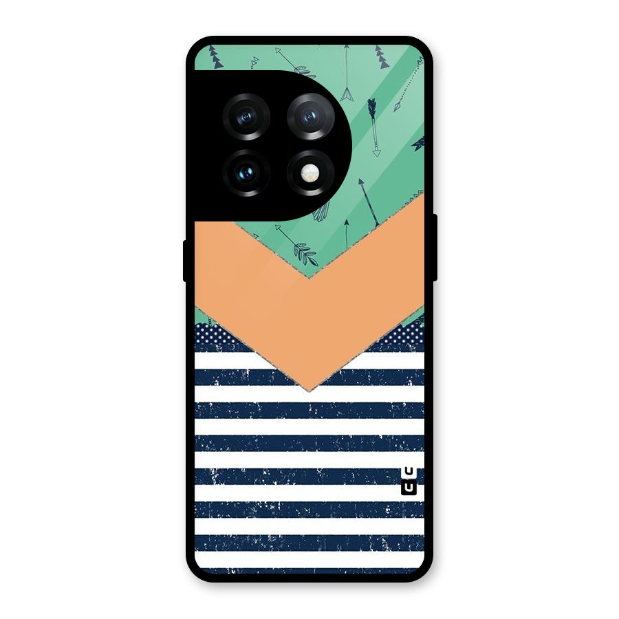 Arrows and Stripes Glass Back Case for OnePlus 11