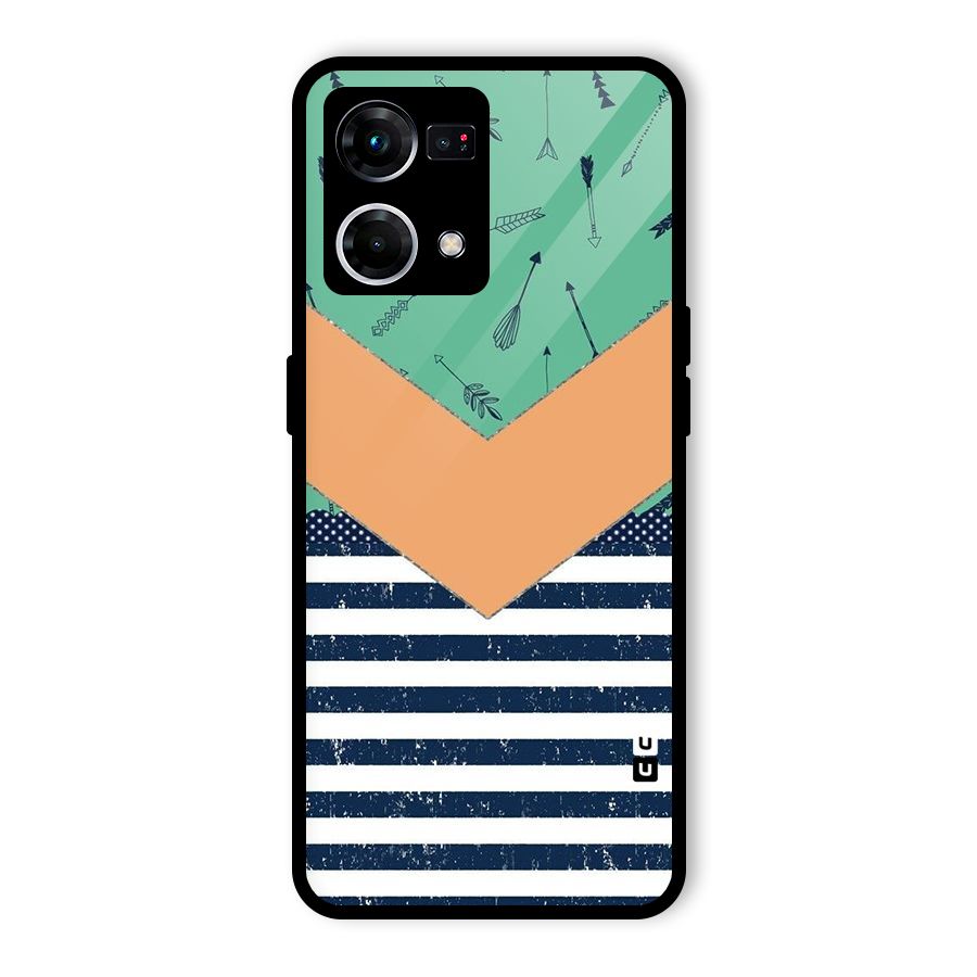 Arrows and Stripes Glass Back Case for Oppo F21 Pro 5G